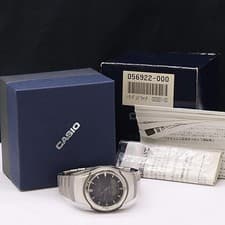 Casio WVA-300 Watch Radio Solar Waveceptor Purple Dial Silver Band Mens