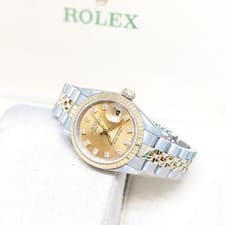 Rolex 26mm 18K Half Yellow Gold Champagne Diamonds Datejust REF: 69173 (S)