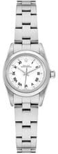 Rolex Oyster Perpetual White Dial Oyster Stainless Steel 24mm Ladies Watch 76080