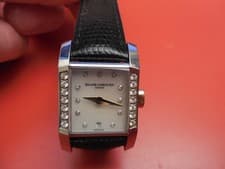 BAUME MERCIER 18K DIAMOND CASE & DIAL  STEEL 22MM DIAMANT WATCH WITH DATE