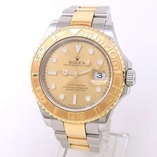 Rolex Yacht-Master 18k Yellow Gold Stainless Steel Oyster Champagne Watch 16623