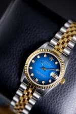Rolex Datejust 31 Two Tone Jubilee 68273 Factory Blue Diamond Vignette Dial