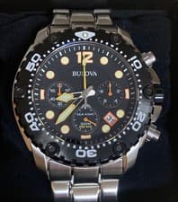 Bulova Sea King UHF 98B244 Chronograph Diver Watch Excellent Collectors Rare