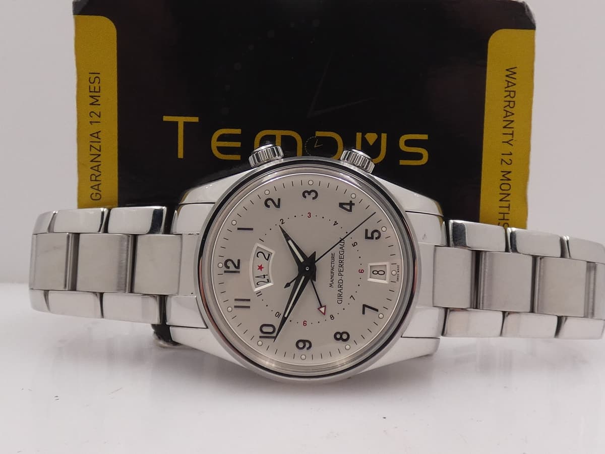 GIRARD PERREGAUX TRAVELLER II GMT ALARM 4940 TOP FULL SET 2004 AUTOMATIC WATCH
