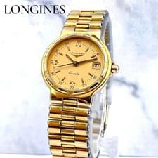 Longines Conquest Ladies Quartz Watch Gold Genuine Bracelet wrist 14cm