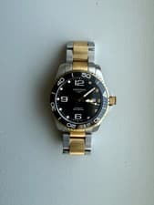 Longines HydroConquest Automatic Two-Tone Men's Diver Watch Black Dial