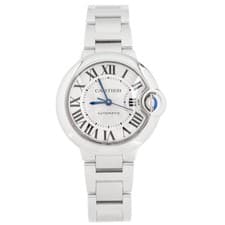 Cartier Ballon Bleu Stainless Steel Silver Dial 33mm WSBB0044 Full Set