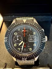 Sinn 156 B Military Chronograph Day Date Automatic with Nylon Strap & Bracelet