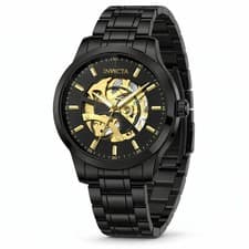 Invicta Men's Watch Objet D Art Automatic Skeleton Dial Black Bracelet 69506