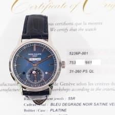 2023 Patek Philippe Grand Complications, 5236P-001, 41.3mm, Platinum, Blue Di...
