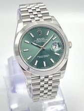 Rolex Datejust 126300 41mm Mint Green Dial Smooth Bezel Jubilee Papers 2025
