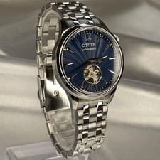 Citizen Mechanical Automatic Open Heart Watch Blue Case 1.65in Wrist 7.68in