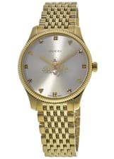 Gucci G Timeless YA1264155 Quartz Silver Dial Gold Steel Strap Watch