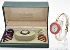 [Near MINT] Gucci Change Bezel 11/12.2 Quartz 11 Colors Gold Women Vintage Watch