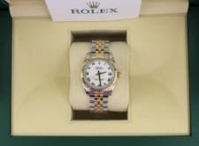 2005 Rolex Datejust 178273 White Roman Dial TT 18kt Jubilee With Papers 31mm
