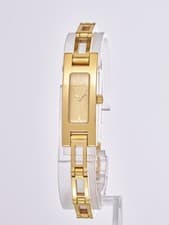 Gucci 3900L Gold Tone Gold Guilloche Dial Dress Cocktail Watch Ladies Quartz