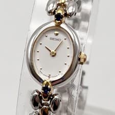 Seiko Women's 2P Sapphire Quartz Watch Gold Tone Vintage 1E20-6160, Wrist 7.1in