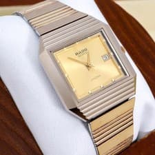 Rado DiaStar Gold Quartz Watch Working New Battery Cleaned Adjustable Band 33mm