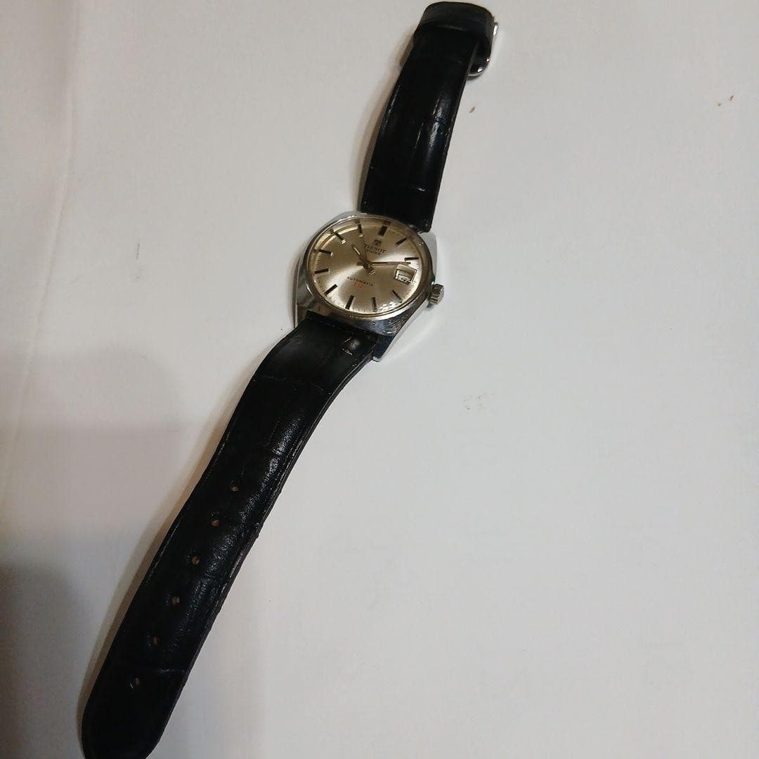 TISSOT T12 Automatic Watch Silver Dial Leather Band Used Good Condition