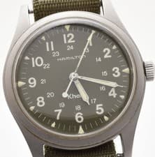 HAMIILTON Khaki 9415 Green Dial Quartz 33mm Vintage Men's Swiss Hand-wound Watch