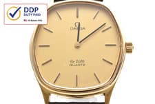 Vintage [NEAR MINT] OMEGA De Ville Cal.1330 Quartz 34mm Gold Dial Swiss Watch