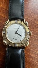 Longines Vintage 14kt, Diamond Multi Finish Ribbed Bezel, needs servicing.  Clea