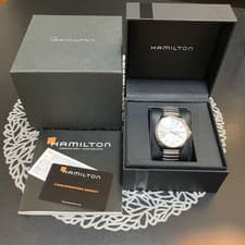 Hamilton Khaki Aviation Watch H646110 7.28in Wrist Silver Dial Box