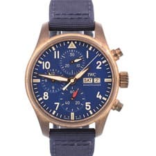 PAPERS IWC Pilot Chronograph BLUE Leather BRONZE 41mm IW388109 Watch BOX