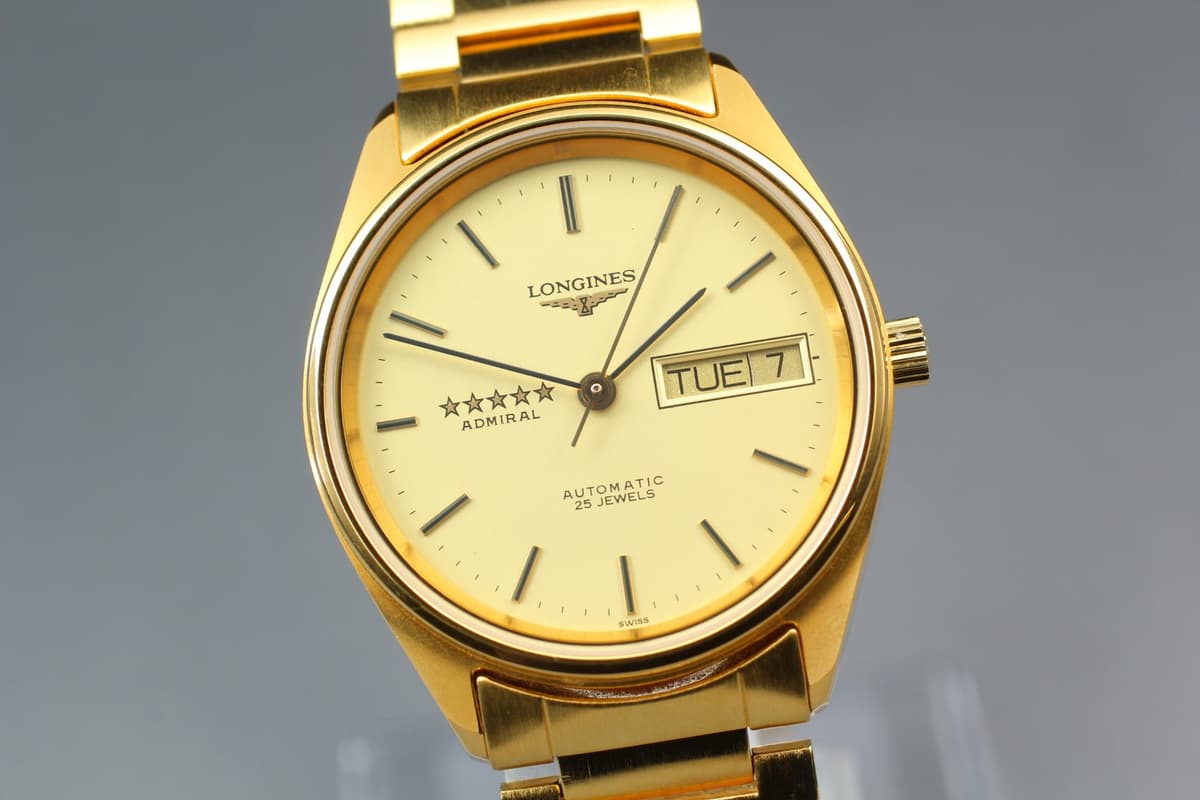 [ w/Box, Paper ] Longines Admiral 5 Star L7.634.2 Day Date Automatic Men's Watch