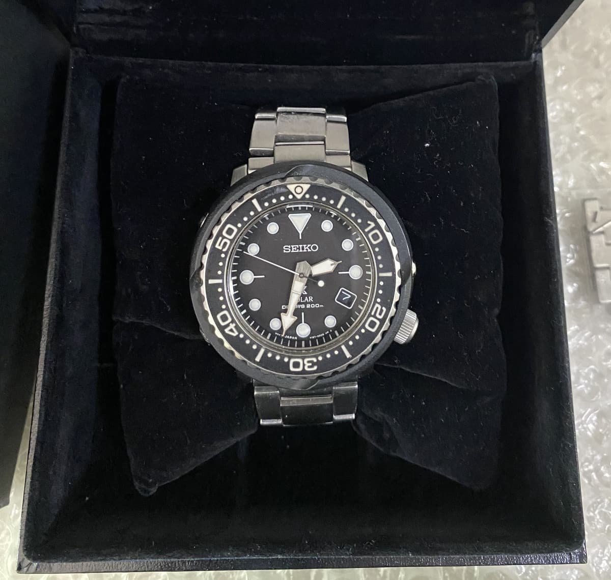 Seiko Prospex Solar Black Dial Stainless Steel Divers Gent's Watch SNE497P1