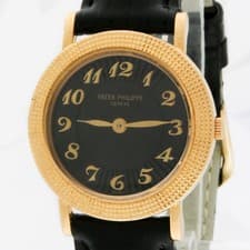 Patek Philippe Calatrava Ladies 4919J Hobnail Clous-de-Paris 18KY Quartz 26mm