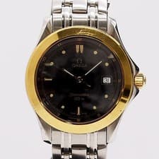 Genuine Omega Seamaster 120M 2411.80 YG bezel quartz movement black dial