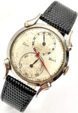 Rare Vintage Felca Regulator Men's Watch Swiss Silver Tone Retro Wristwatch