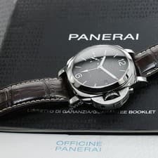 PANERAI LUMINOR 1950 3 DAYS ACCIAIO PAM00535 42mm SS Black Dial GMT #C185