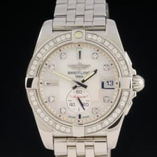 Breitling Galactic A37330 36mm Factory MOP Diamond Automatic Watch + Full Set