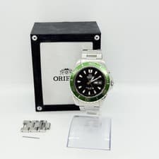 ORIENT Watch MAKO XL Green Diver's AT Silver Japan Exclusive Model Auth w/Case