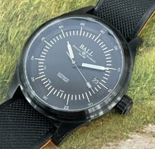 Ball Fireman Night Train Automatic 43mm Black Dial Black Rubber Strap Complete S