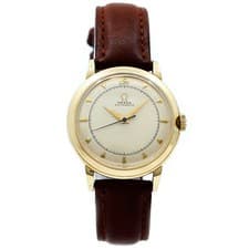 Omega Watch G6525 Vintage 1947 14K Yellow Gold - Inventory 8722 34mm