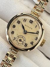 (9K/9ct Gold) Rolex Vintage Lady Art Deco Cocktail Watch 22mm Antique Bracelet