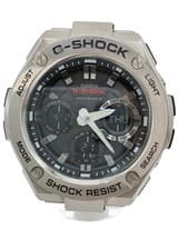 CASIO G-SHOCK Solar Analog Digital Silver Watch Excellent JAPAN