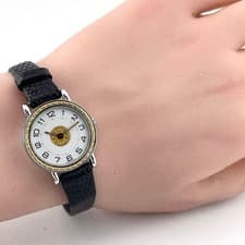 HERMES Wristwatch Sellier  Arabic Numerals Quartz White Dial Ladies New Battery