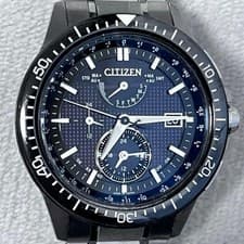 CITIZEN ATTESA H820-T020682 Eco-Drive Radio Chronograph Navy Watch Japan Working