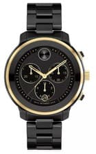 Movado Women's Bold Verso Swiss Quartz Black /gold Ceramic Bracelet Watch 39mm