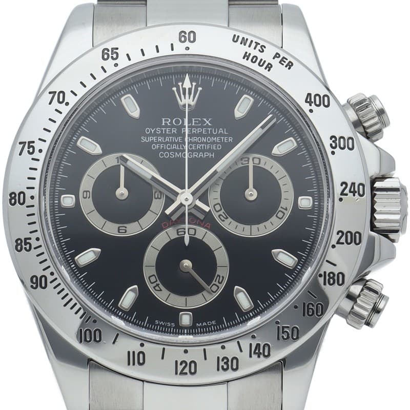 ROLEX Cosmograph Daytona Watch 116520(F) Stainless Steel mensWatch black USED