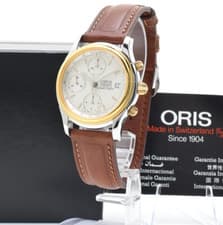 [MINT] ORIS 7415 Chronograph Men's Silver Dial 37mm Date Automatic from Japan