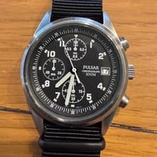 PULSAR V657-X063 RAF Military Chronograph Watch SEIKO NATO Strap