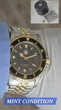 Tag Heuer 1500 FULL SIZE rare Black Bezel Black Dial Box + Doc