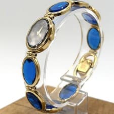 Seiko LaSalle Bangle Watch Blue Gold Quartz 19mm Used