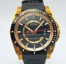 Bulova Precisionist Watch Black Gold 300m No Box/Accessories Mens Quartz
