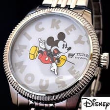 CITIZEN x Disney Mickey watch, white dial, Eco-Drive, 42mm unisex design.